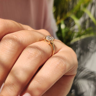 Cushion Hidden Halo Lab Grown Diamond Engagement Ring