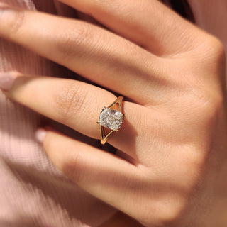 Cushion Hidden Halo Lab Grown Diamond Engagement Ring