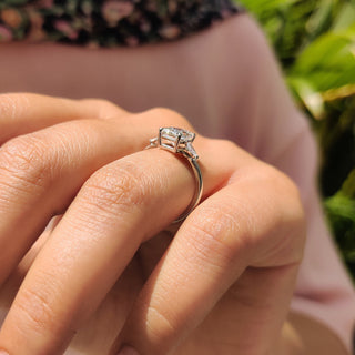 Cushion Hidden Halo Lab Grown Diamond Engagement Ring