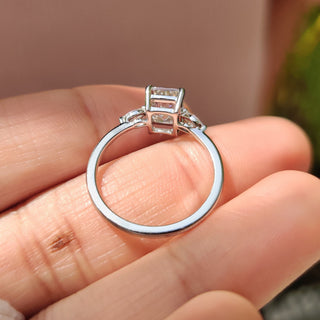 Cushion Hidden Halo Lab Grown Diamond Engagement Ring