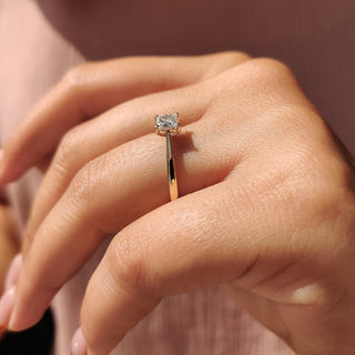 Cushion Hidden Halo Lab Grown Diamond Engagement Ring