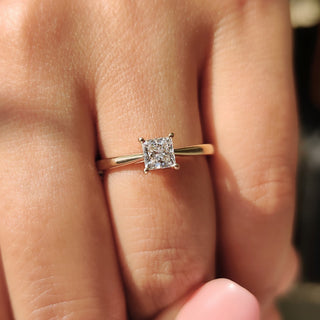Cushion Hidden Halo Lab Grown Diamond Engagement Ring