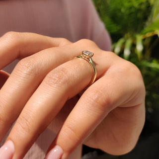 Cushion Hidden Halo Lab Grown Diamond Engagement Ring