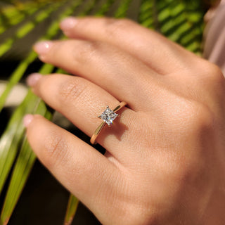 Cushion Hidden Halo Lab Grown Diamond Engagement Ring