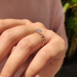 Cushion Hidden Halo Lab Grown Diamond Engagement Ring