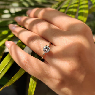 Cushion Hidden Halo Lab Grown Diamond Engagement Ring