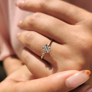 Cushion Hidden Halo Lab Grown Diamond Engagement Ring