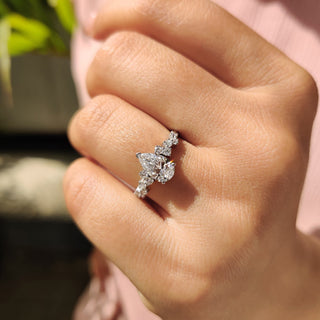 Cushion Hidden Halo Lab Grown Diamond Engagement Ring