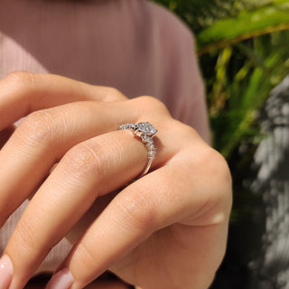 Cushion Hidden Halo Lab Grown Diamond Engagement Ring
