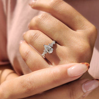 Cushion Hidden Halo Lab Grown Diamond Engagement Ring