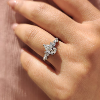 Cushion Hidden Halo Lab Grown Diamond Engagement Ring