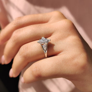 Cushion Hidden Halo Lab Grown Diamond Engagement Ring