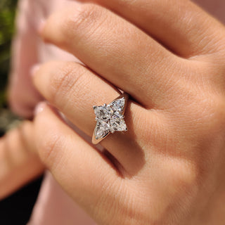 Cushion Hidden Halo Lab Grown Diamond Engagement Ring