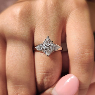 Cushion Hidden Halo Lab Grown Diamond Engagement Ring