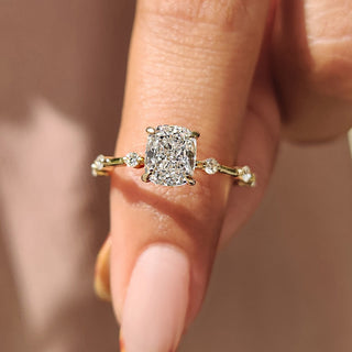 Cushion Hidden Halo Lab Grown Diamond Engagement Ring