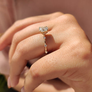 Cushion Hidden Halo Lab Grown Diamond Engagement Ring
