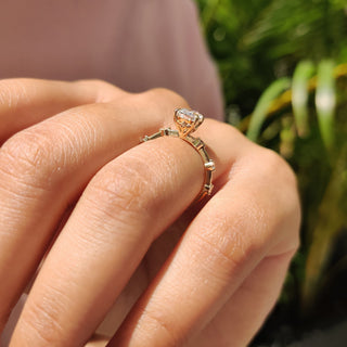 Cushion Hidden Halo Lab Grown Diamond Engagement Ring