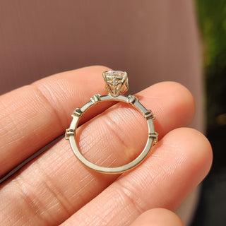 Cushion Hidden Halo Lab Grown Diamond Engagement Ring