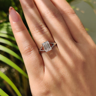 Cushion Hidden Halo Lab Grown Diamond Engagement Ring