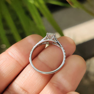 Cushion Hidden Halo Lab Grown Diamond Engagement Ring