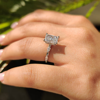 Cushion Hidden Halo Lab Grown Diamond Engagement Ring
