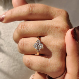 Cushion Hidden Halo Lab Grown Diamond Engagement Ring