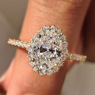 Cushion Hidden Halo Lab Grown Diamond Engagement Ring
