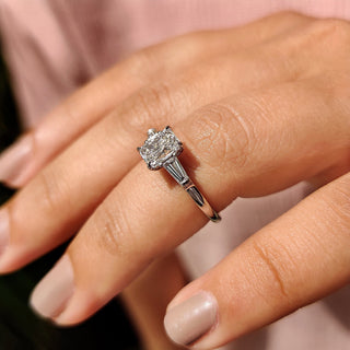 Cushion Hidden Halo Lab Grown Diamond Engagement Ring
