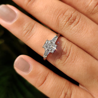 Cushion Hidden Halo Lab Grown Diamond Engagement Ring