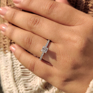 Cushion Hidden Halo Lab Grown Diamond Engagement Ring