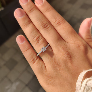 Cushion Hidden Halo Lab Grown Diamond Engagement Ring