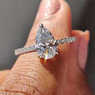 Cushion Hidden Halo Lab Grown Diamond Engagement Ring