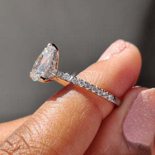 Cushion Hidden Halo Lab Grown Diamond Engagement Ring