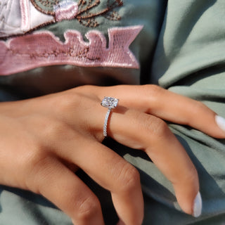 Cushion Hidden Halo Lab Grown Diamond Engagement Ring