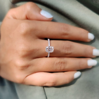 Cushion Hidden Halo Lab Grown Diamond Engagement Ring