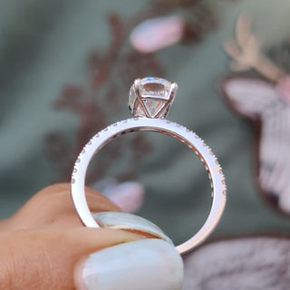 Cushion Hidden Halo Lab Grown Diamond Engagement Ring