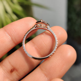 Cushion Hidden Halo Lab Grown Diamond Engagement Ring