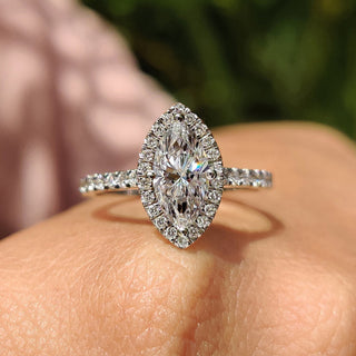 Cushion Hidden Halo Lab Grown Diamond Engagement Ring