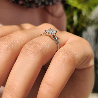 Cushion Hidden Halo Lab Grown Diamond Engagement Ring