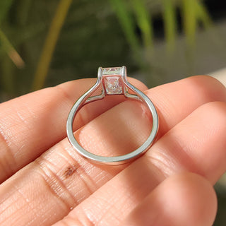 Cushion Hidden Halo Lab Grown Diamond Engagement Ring