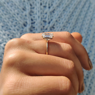 Cushion Hidden Halo Lab Grown Diamond Engagement Ring