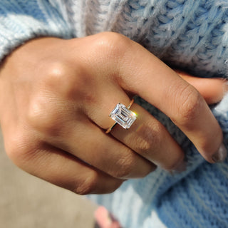 Cushion Hidden Halo Lab Grown Diamond Engagement Ring
