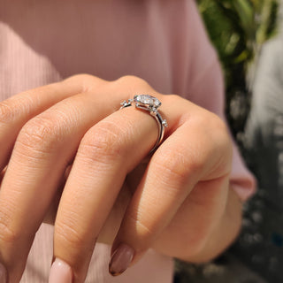 Cushion Hidden Halo Lab Grown Diamond Engagement Ring