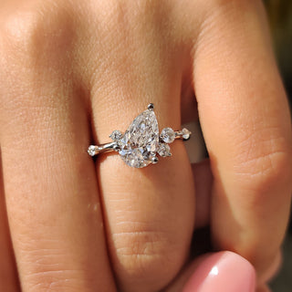 Cushion Hidden Halo Lab Grown Diamond Engagement Ring