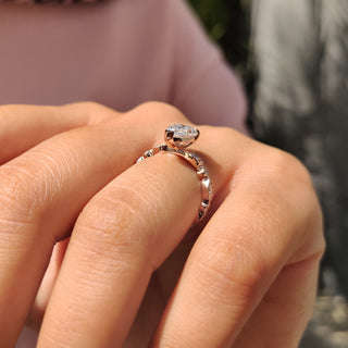 Cushion Hidden Halo Lab Grown Diamond Engagement Ring