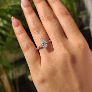 Cushion Hidden Halo Lab Grown Diamond Engagement Ring