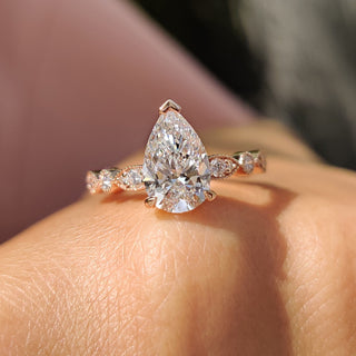 Cushion Hidden Halo Lab Grown Diamond Engagement Ring