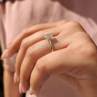 Cushion Hidden Halo Lab Grown Diamond Engagement Ring