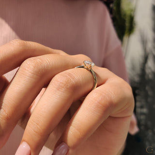 Cushion Hidden Halo Lab Grown Diamond Engagement Ring