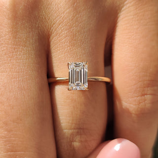Cushion Hidden Halo Lab Grown Diamond Engagement Ring